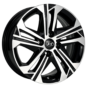 Jogo de Rodas KR S52 HB20 Platinum Aro 15 / tala 6 / furação 4x100 Offset 41 Preto Diamantado e Grafite Diamantada