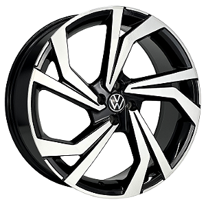Jogo de Rodas KR S54 Modelo Jetta Gli Aro 20 / tala 7,5 / furação 4x100, 5x100, 5x112 e 5x114 Offset 40 e 45 Preto Diamantado e Preto Brilhante