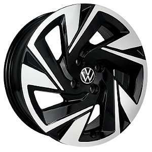 Jogo de Rodas KR S59 Nivus Highline Aro 16 / tala 6 / furação 4x100 e 5x100 Offset 35 Preto Diamantado e Preto Brilhante