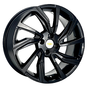 Jogo de Rodas KR S62 TURBO Aro 17 / tala 7 / furação 4x100, 5x105 e 5x110 Offset 46 Preto e Preto Diamantado