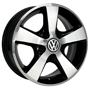 Jogo de Rodas KR L01 KOMBI Aro 14 / tala 6 / furação 5x112 Offset 27 Preto Diamantado
