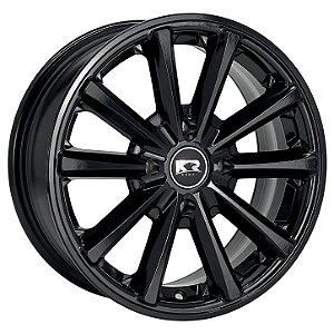 Jogo de Rodas KR K63 Eclipse Aro 15 / tala 6 / furação 4x100, 4x108 e 5x112 Offset 32 Preto e Preto Diamantado