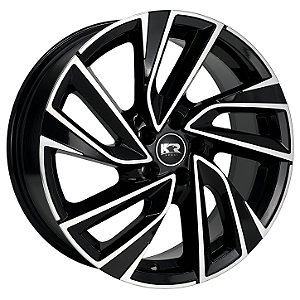 Jogo de Rodas KR K72 MK8 Aro 15 / tala 6 / furação 4x100 e 5x100 Offset 38 Preto Diamantado