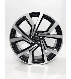Jogo de Rodas NV41 Polo Gti Aro 18 / tala 7 / furação 5x100 Offset 40 Preto Diamantado e Preto Brilhante