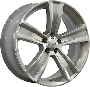 Jogo de Rodas Jeep Compass Aro 20/ Renegade / Rampage / tala 8 / furação 5x110 Offset 35 Prata e Preto