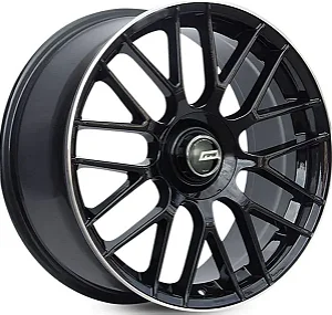 Jogo de Rodas RAW M01 Aro 20 / tala 8 / furação 5x112 Offset 45 Preto Borda Diamantado