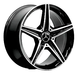 Jogo de Rodas RAW Mercedes-Benz C250 Aro 19 / tala 8 / furação 5x112 Offset 45 Preto Diamantado