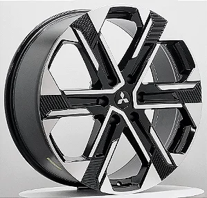 Jogo de Rodas RAW Wheels MT02 Aro 22 / tala 9 / furação 6x139 Offset 45 Preto Diamantado