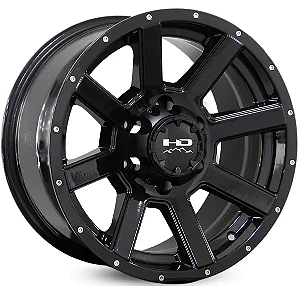 Jogo de Rodas RAW Off-Road HD OR-02 Aro 17 / tala 9 / furação 6x139 e 6x139,7 Offset 15 e -12 Preto, Preto Fosco e Preto Fosco Borda Diamantada