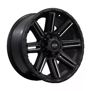 Jogo de Rodas RAW Off-Road HD OR-04 Aro 18 / tala 8,5 / furação 5x108 e 5x120 Offset 20 Preto Fosco e Preto