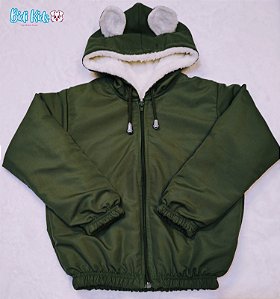 Jaqueta Infantil forrada inteira Verde Militar