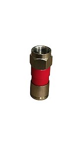 Conector F RG59 Compressão Vermelho Arj