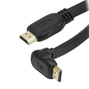 Cabo Hdmi 2 Metros Plug 90 Graus Flat Pix