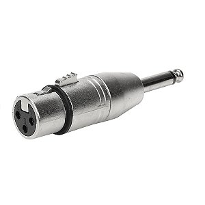 Adaptador Plug P10 Mono para Cannon Femea Metalico