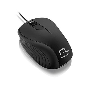 Mouse Multilaser Emborrachado Preto Com Fio Usb MO222