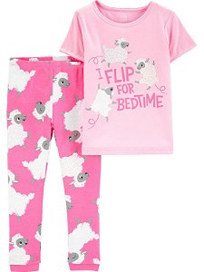 Pijama Rosa Ovelha Blusa e Calça
