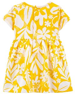 Vestido Amarelo Florido com Tapa-Fralda