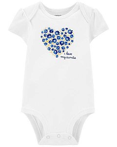 Body Branco com Coração "I love my auntie"