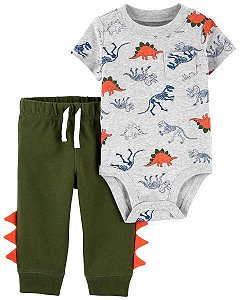 Conjunto Kit Camisa T-shirt Branca Casaco Pijama Dino Épico Calça