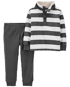 Calça e Blusa Fleece Listrado