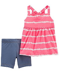 Conjunto Blusinha e Shorts Pink Tie Dye