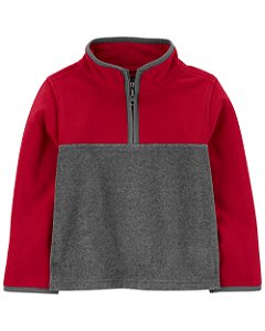 Blusa de Frio Fleece Cinza e Vermelha