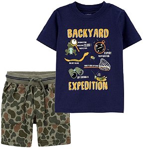 Camiseta Backyard e Shorts Camuflagem