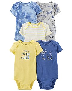 Kit Body Tie Dye Azul e Amarelo