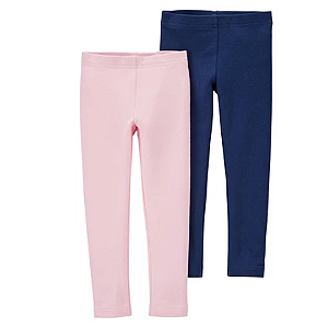 Calca Legging Rosa Claro e Azul Marinho