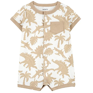 Romper Branco e Bege Dinossauro