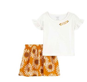 Camiseta e Shorts Saia Girassol -  3 meses