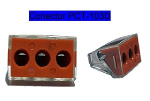 Conector Borne Engate Emenda permanente 3 Fios PCT-103D - 10 Pçs