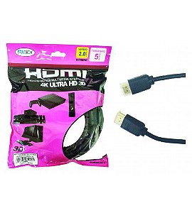 Cabo Hdmi 2.0-19 Pinos Ethernet 5 Metros 4k Ultra Hd 3d C/filtro