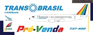 PRÉ-VENDA - Panda Models 1:400 Transbrasil Boeing 737-400