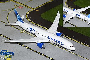 Gemini Jets: 1/200 United Airlines B787-9 “100 Years” (flaps down)
