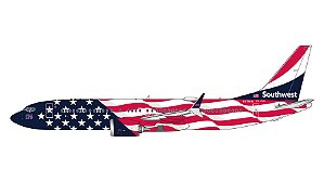 GeminiJets 1:400 Southwest Airlines B737 MAX 8 N8719Q ("Liberty One"/"America250" (flag liv.)) (pré-venda)