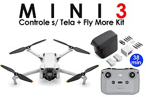 Drone DJI Mini 3 + Controle sem Tela + Fly More Kit (Versão Nacional)
