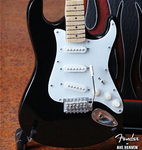 Miniatura da Guitarra Oficialmente licenciada Classica preta Fender Stratocaster