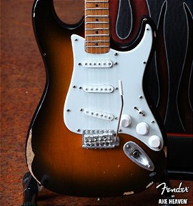 Miniatura da Guitarra Oficialmente licenciada Sunburst Road Worn Fender Stratocaster