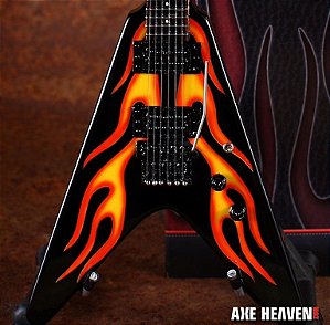 Miniatura da Guitarra ESP Flying V Hot Rod Chamas do James Hetfield - Metallica