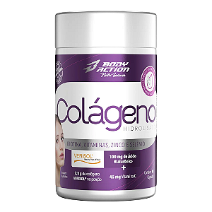 Colágeno Hidrolisado c/ Ácido Hialurônico 90 caps - BodyAction