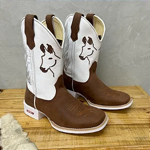 Bota Muladeiro Sola Branca Couro Horse