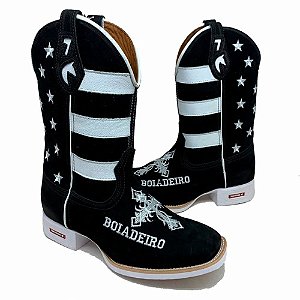 Bota Texana Nobuk 100%Couro Personalizada Boiadeiro