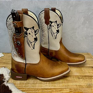 Bota Texana Nelore Bainha Faca Couro Fossil