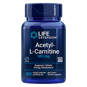 Acetil L-Carnitina 500mg 100 Cápsulas Life Extension