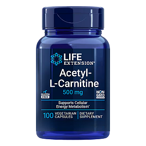 Acetil L-Carnitina 500mg 100 Cápsulas Life Extension