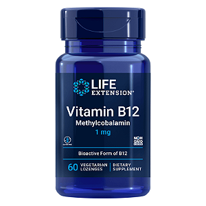 Vitamina B12 Metilcobalamina 1mg 60 Pastilhas Life Extension