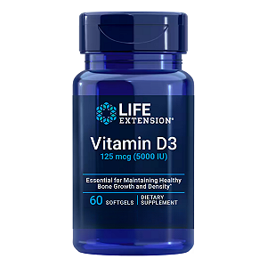 Vitamina D3 125mcg 5000UI 60 Cápsulas Life Extension