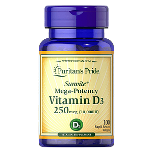 Vitamina D3 250mcg 10000UI 100 Softgels Puritan's Pride
