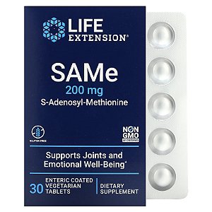 Life Extension, SAMe 200mg 30 Comprimidos